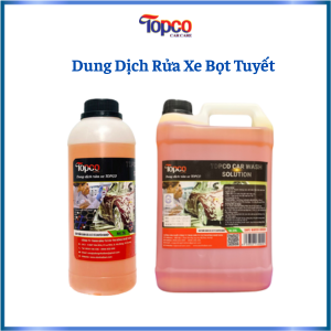 Dung dịch rửa xe bọt tuyết 1L, 5L, 20L siêu bọt tỷ lệ pha cao Topco
